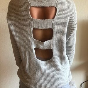 Grey Backless Sweafer